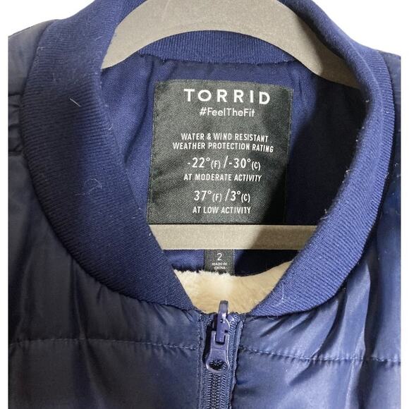 Torrid Blue Puffer Jacket Water and Wind Resistant - Picture 2 of 7